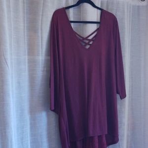 Torrid Stunning 3/4 Sleeve Burgundy Tunic